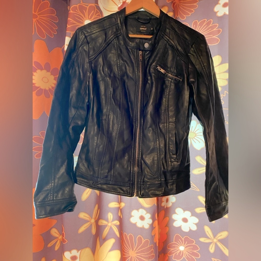 Women's Black Faux Leather Jacket